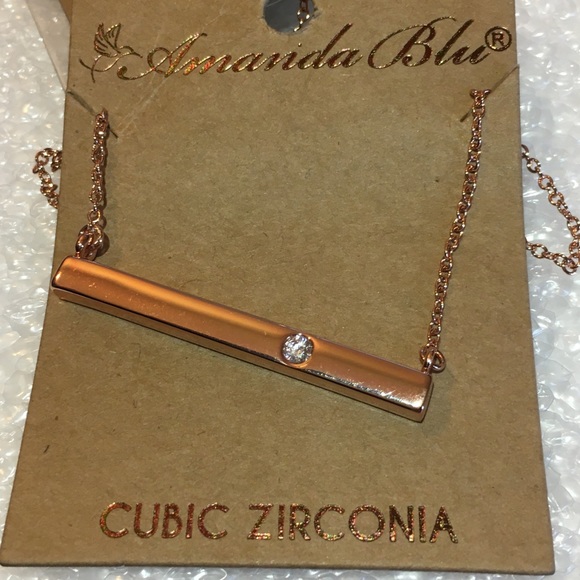 2pcs Rose Gold Bar & Paved Anchor Pendant Necklace - Picture 5 of 5